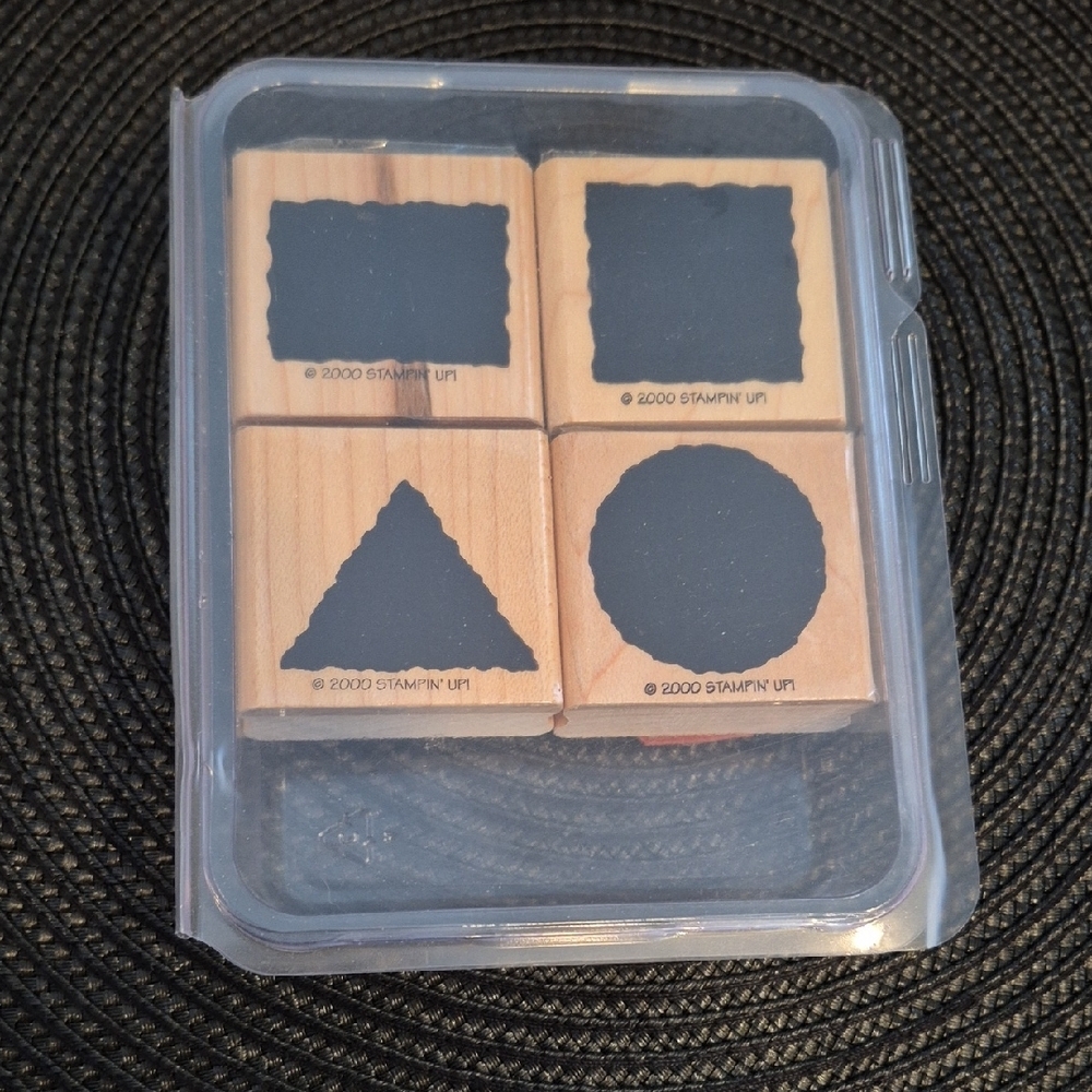 STAMPIN' UP! Retired 2000 'Little Shapes' Stamp Set, Set of 4 Stamps